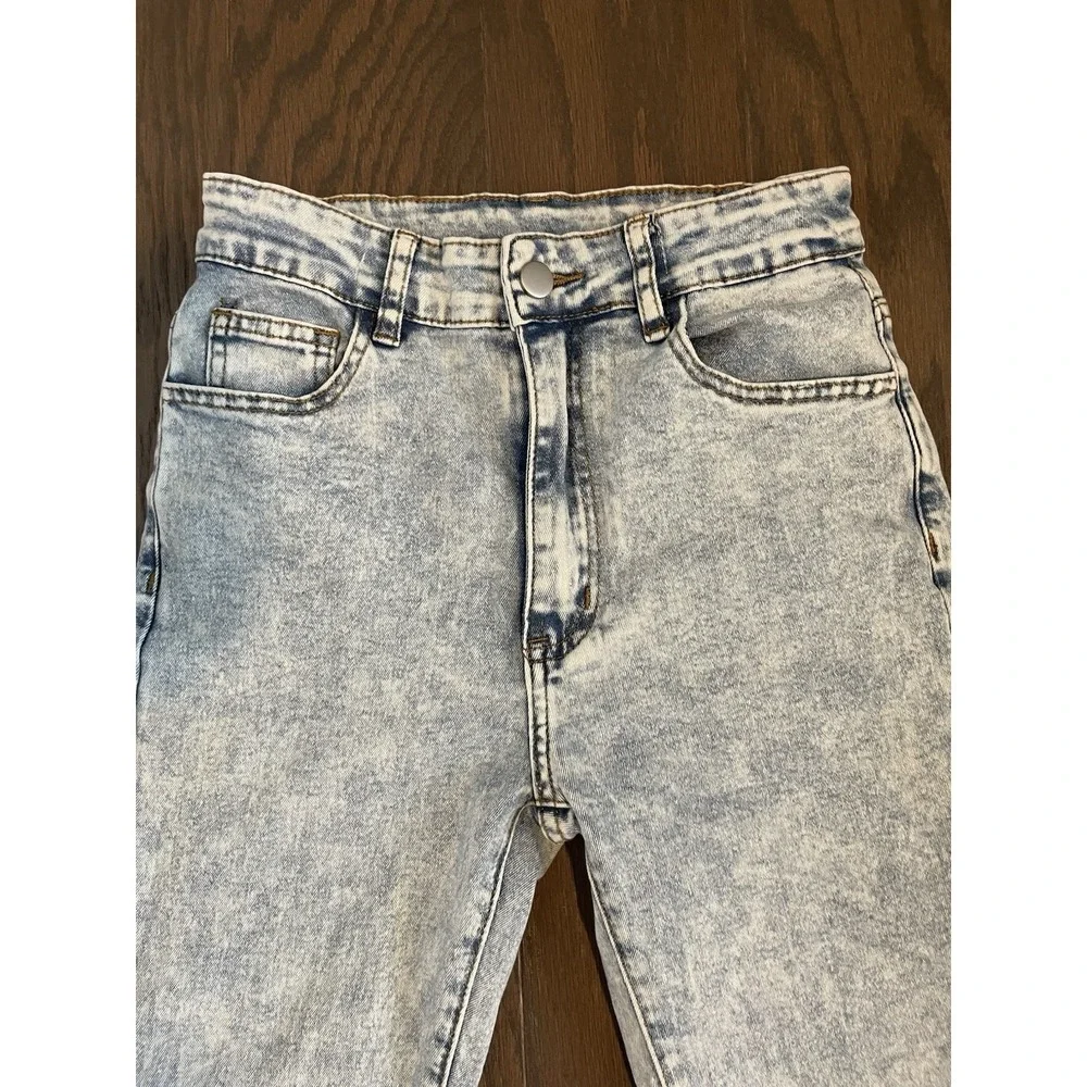 SHEIN‎ Teen Embroidered Pink Now Jeans Size 13y Light Wash 26